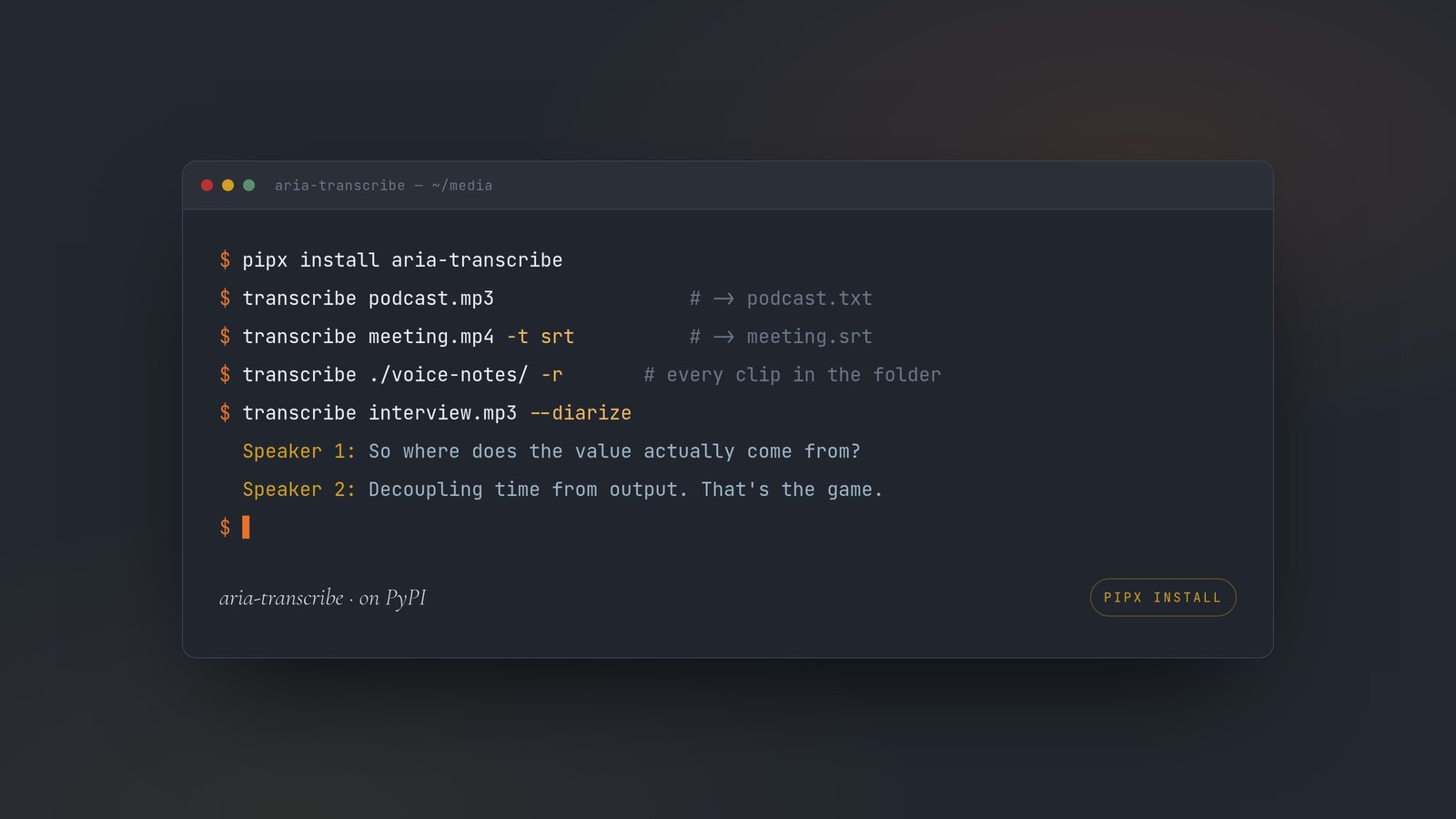 Aria Transcribe